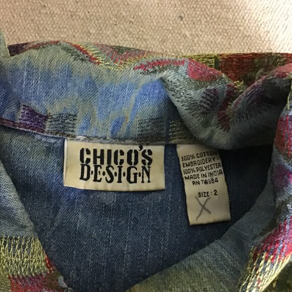 Chico’s  Women Vintage Y2K Western Ombré Print Cotton Jacket  Sz. 2 Sz. 12 EUC - Picture 10 of 11